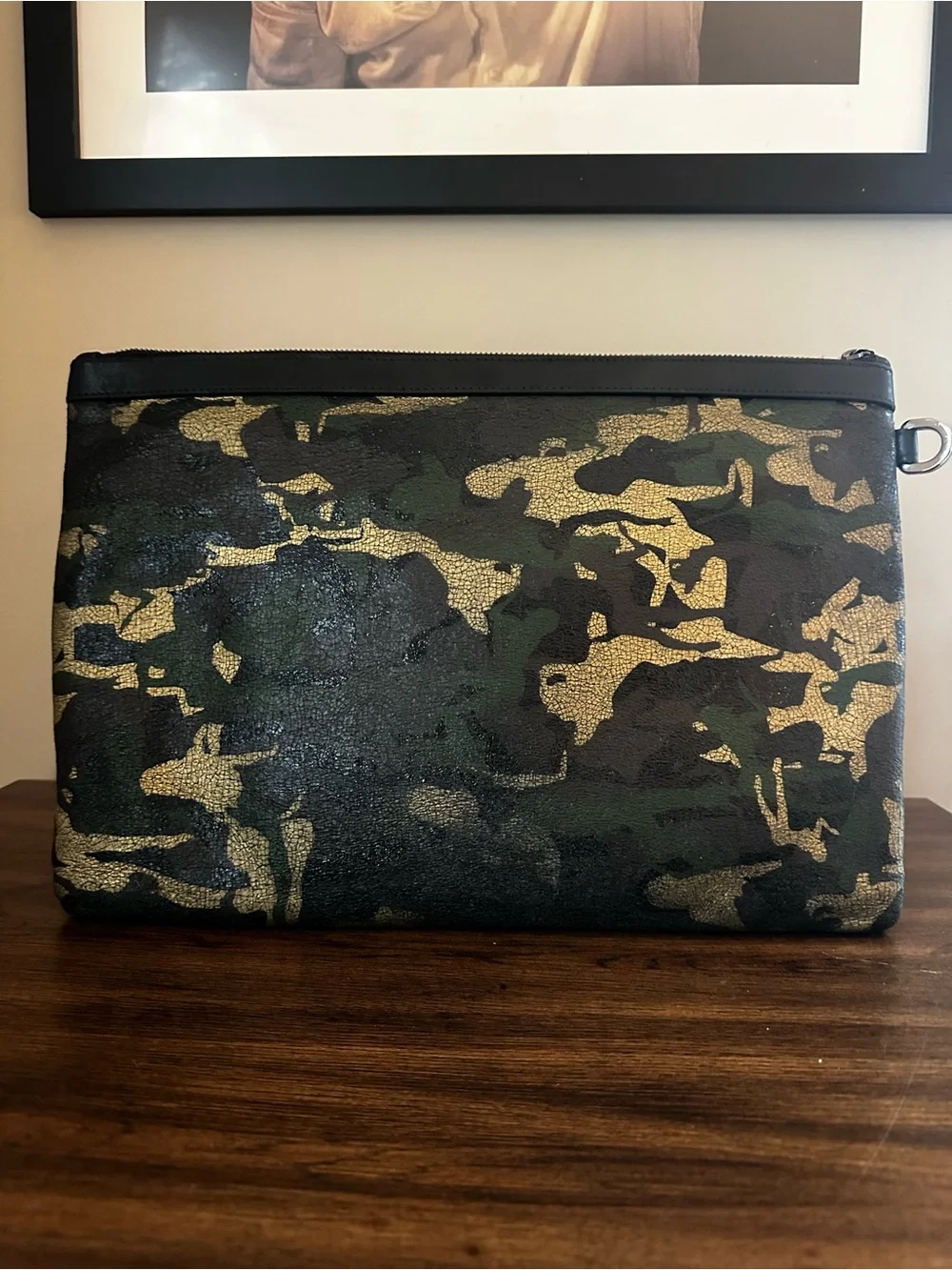 Jimmy Choo Oversized Camouflage Leather Clutch